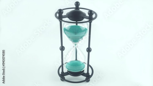 An Elegant Home Accessory In The Shape Of An Hourglass Made Of Metal And Gla