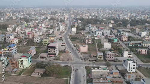 Aerial Drone View of Jhapa City, Nepal | Urban Landscape of Eastern Terai