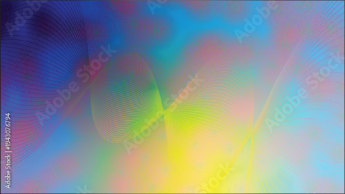 Abstract colorful waves and blurred light streaks create a vibrant background