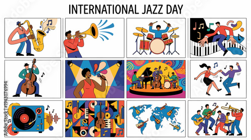 International Jazz Day Celebration - Music and Dance Collage