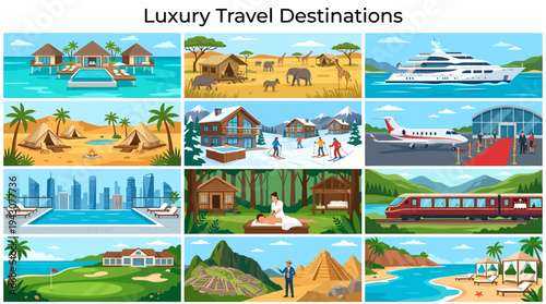 Luxury Travel Destinations Collage