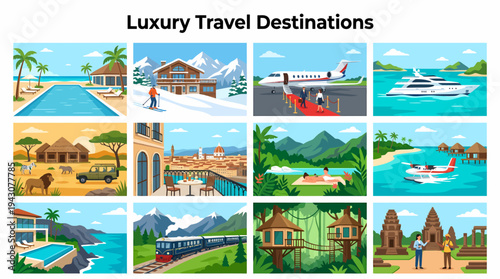 Luxury Travel Destinations Collage