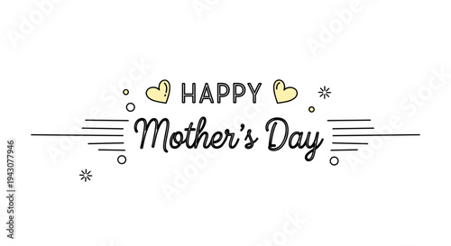 A stylish Mother's Day greeting with decorative elements in a modern, minimalist design