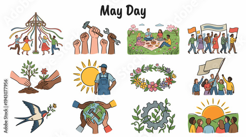 May Day Celebration: Labor, Nature, and Community Spirit