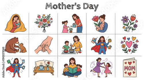 Mother's Day Celebration: Family, Love, and Gratitude Collage