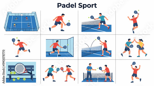 Padel Sport - Active People Playing Tennis Game on Court