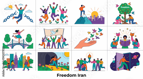 People Celebrating Freedom and Unity