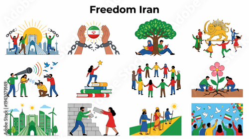 Protestors for Freedom and Human Rights in Iran