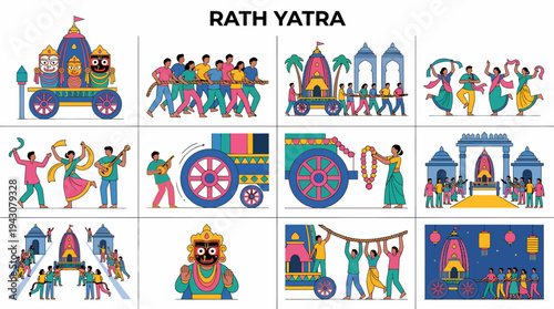Rath Yatra Festival Celebration, Chariot Procession, Indian Culture