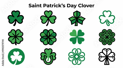 Saint Patrick's Day Clover Set - Lucky Symbols