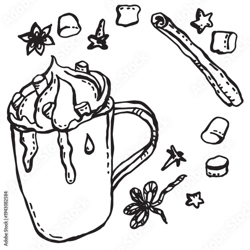 Cup drink with whipped cream