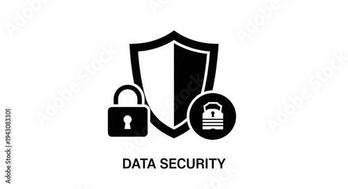 Data Security Shield - Protecting Information with Lock and Key.