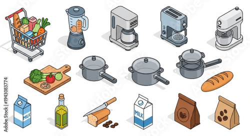 Kitchen Appliances and Food Ingredients.