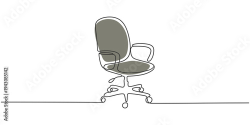 Minimalist Office Chair: A simple, single-line drawing of an office chair in a minimalist style, ideal for adding a touch of modern elegance to any design project.