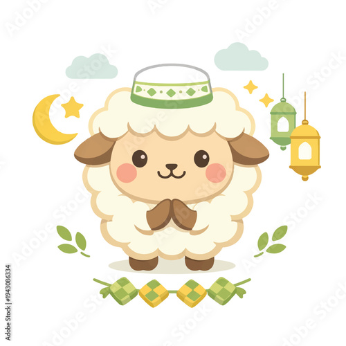 Eid al-Adha sheep illustration