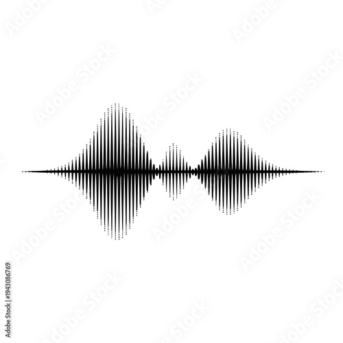 A sound wave vector illustration on a gray background