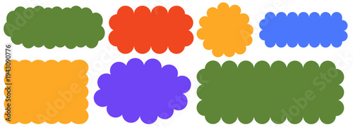 Shape frame bubble with cute line fluffy and wavy cloud rectangle. Paper design loose with card illustration think and cartoon decorative abstract. Speech simple shape with drawing air cute.