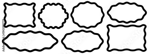 Shape rectangle text and frame amoeba irregular with wavy square organic. Doodle paint cartoon and stain minimalist oval with zigzag asymmetric abstract. Wave shape form and splash frame liquid.