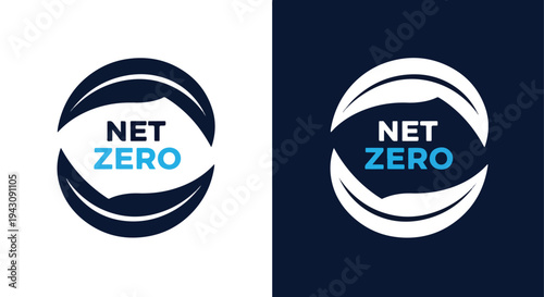 Net Zero Icon Set - Eco Sustainability Badge Logo Symbol Climate Vector - minimalist, flat icon, outline, glyph, linear, clipart, sticker - icon set