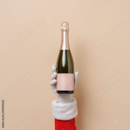 Wallpaper Mural Santa Gloved Hand Holding Champagne Bottle Torontodigital.ca