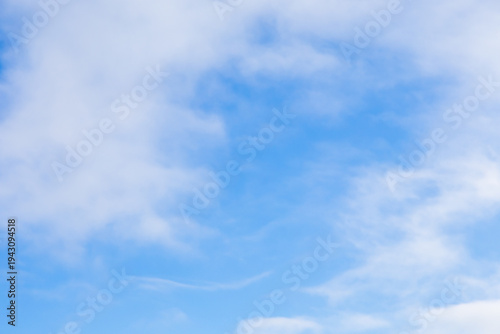 Photography blue sky with scattered cumulus clouds