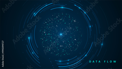 Wallpaper Mural Abstract big data visualization. Big data code representation. Graphic concept for your design Torontodigital.ca