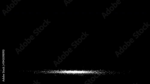 Explosion ground dust and dirt burst overlay on black background. 3d motion with green screen and alpah matte for compositing.