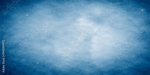 An abstract blue grunge background merges a dark storm texture with bright clouds and a touch of light to create a moody nature backdrop