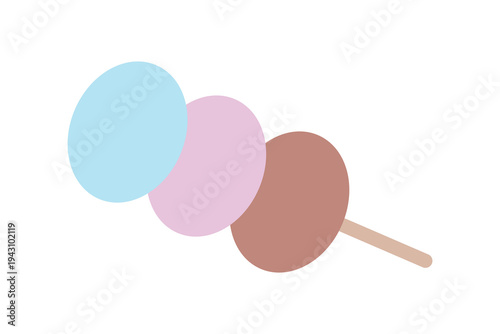 Japanese Dango Skewer Vector Icon Design – Traditional Sweet Food Symbol