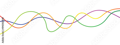 Colorful Waveform Lines Vector Design – Signal Processing Graphic Symbol