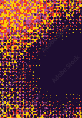 Cyber Sunset Orange and Pink Pixel Background
