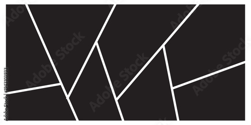 Photo collage template. Mood board grid. Square picture frame. Photography album layout. Vector illustration .