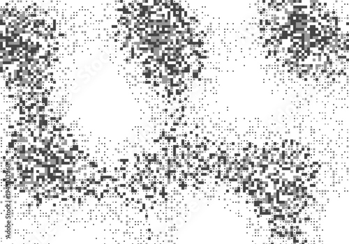 Monochrome Gray Pixel Halftone Texture