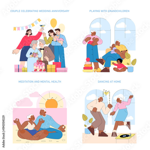 Family Celebrating Wedding Anniversary Together