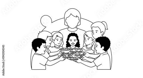 Diverse group of people holding hands.