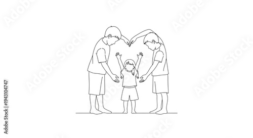 Family Making Heart Shape Together.