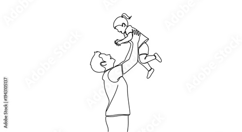 Father playing with little girl outdoors.