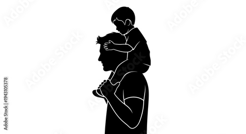 Man carrying a little boy.