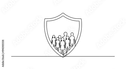 Shield Protecting Group of People.