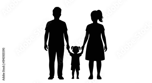 Silhouette of a family with child 1.
