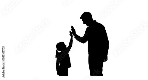 Silhouette of man and little girl 2.