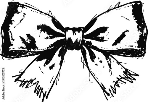 vintage hand drawn bow illustration classic decorative ribbon tied in a neat knot