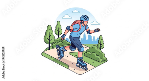 Man Riding Mountain Bike Downhill Trail.