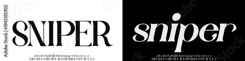 Sniper Font, A clean and bold sans serif font,italic, designed for fashion brands, logos, and modern headlines.vector illustrations