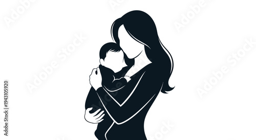 Woman Holding Baby in Her Arms.