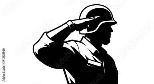 Man Saluting with Hand Gesture.