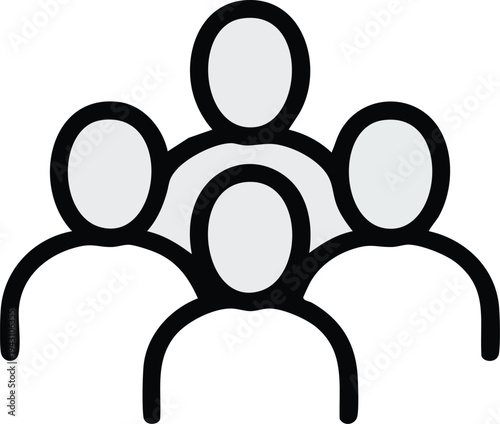 Group Icon of People: A simple yet effective visual representation of a group of people, perfect for symbolizing community, teamwork, or social connection.