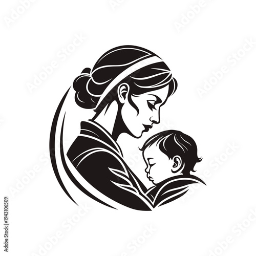 Mother Hugging Her Child in a Tender and Loving Family Embrace