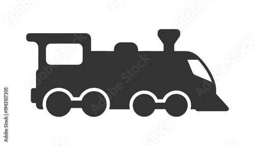 Classic steam locomotive train icon silhouette vintage transport.