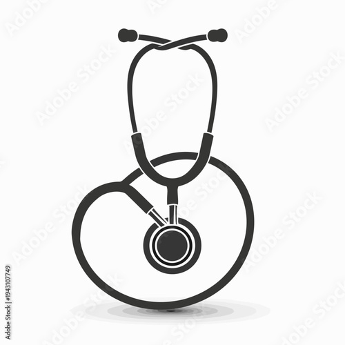 Medical Stethoscope Vector Icon Illustration. Healthcare Diagnostic Tool for Doctors, Nurses, and Medical Professionals. Simple Design.